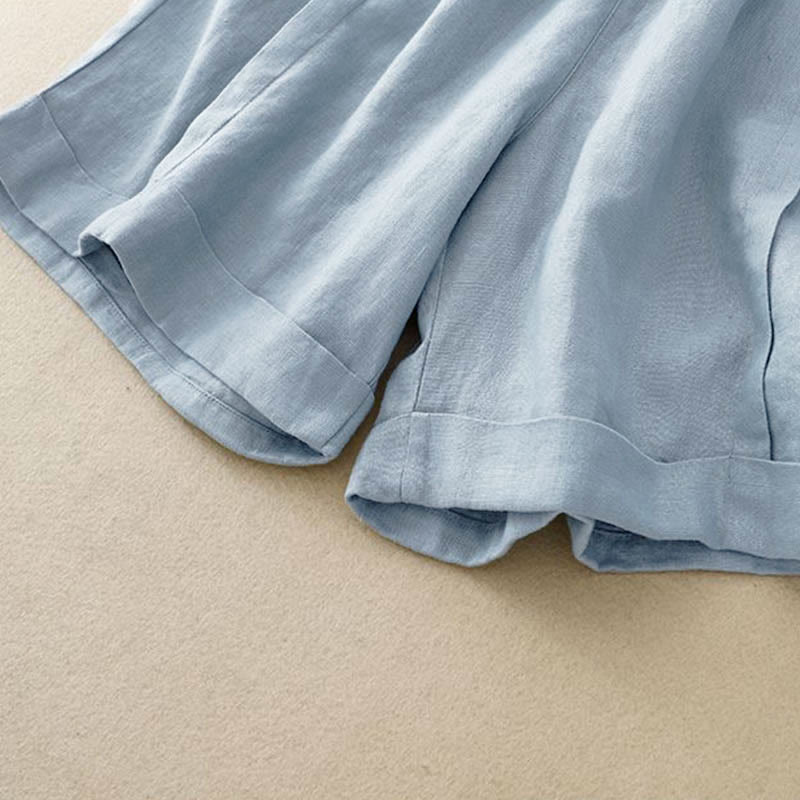 Buddha Stonesカジュアル 無地 レディース コットン ショートパンツ ポケット付き - image 21