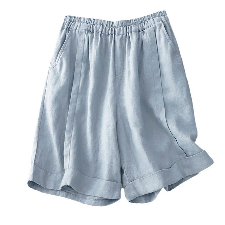 Buddha Stonesカジュアル 無地 レディース コットン ショートパンツ ポケット付き - image 25