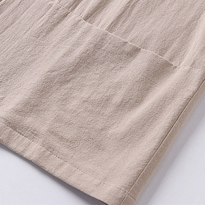 Buddha Stonesの長袖ボタンデザインメンズオープンフロントコットンリネンジャケット着物ポケット付き - image 11