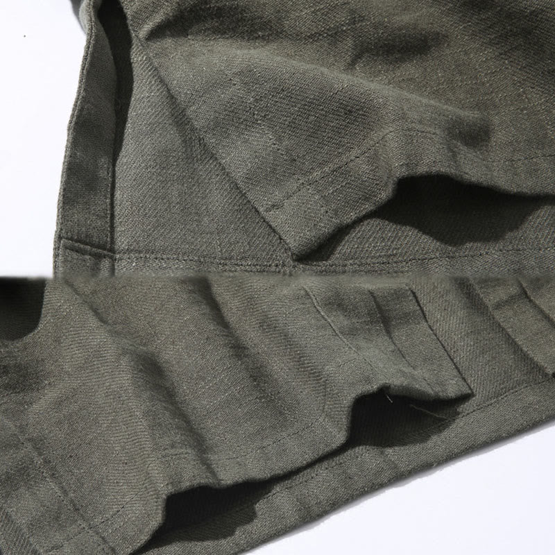 Buddha Stones無地 シンプルデザイン オープンフロント コットンリネン メンズ 長袖ジャケット 着物 - image 10