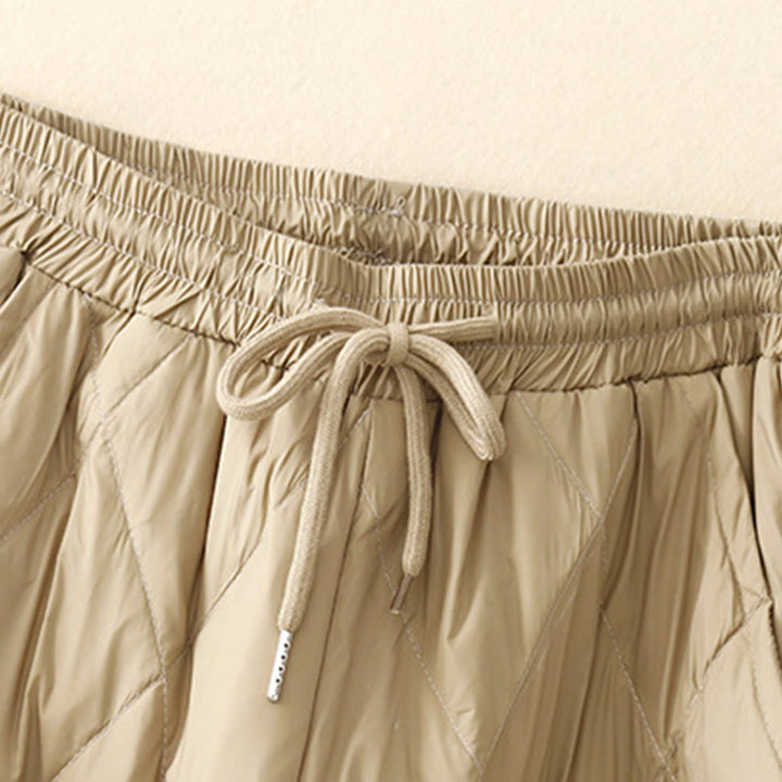 Buddha Stonesカジュアル ハイウエスト ドローストリングデザイン レディース ワイドレッグ コットンパンツ ポケット付き - image 2