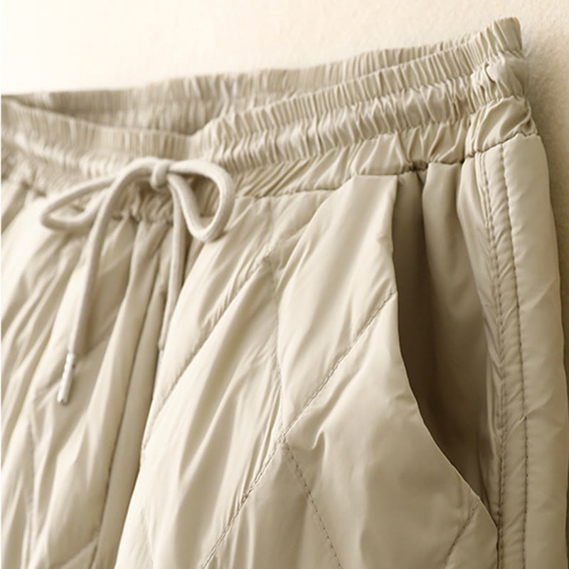 Buddha Stonesカジュアル ハイウエスト ドローストリングデザイン レディース ワイドレッグ コットンパンツ ポケット付き - image 11