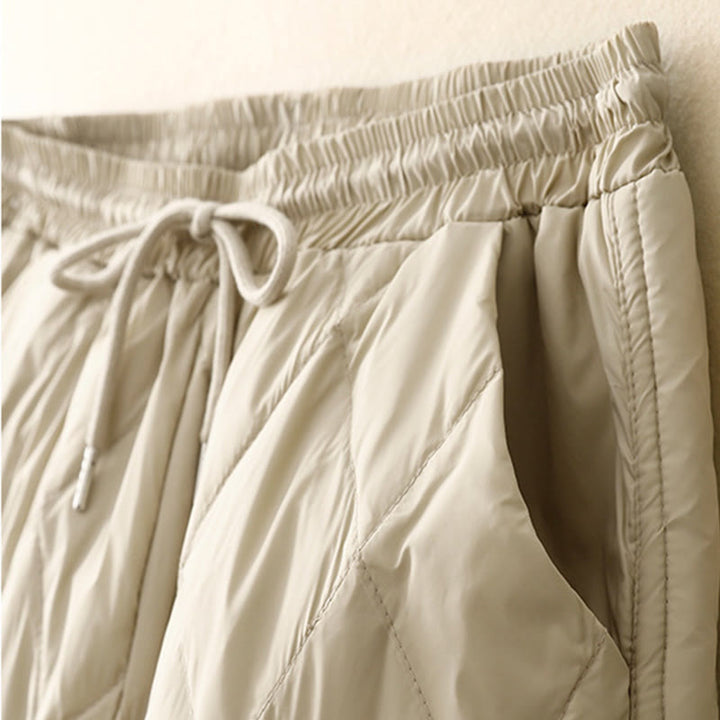 Buddha Stonesカジュアル ハイウエスト ドローストリングデザイン レディース ワイドレッグ コットンパンツ ポケット付き - image 11