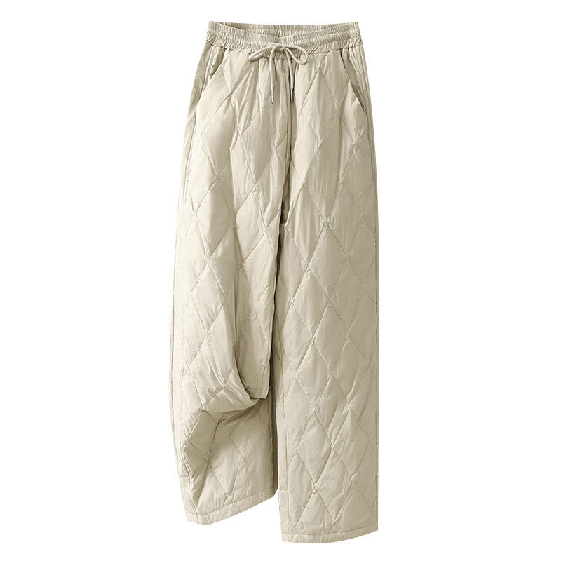 Buddha Stonesカジュアル ハイウエスト ドローストリングデザイン レディース ワイドレッグ コットンパンツ ポケット付き - image 15