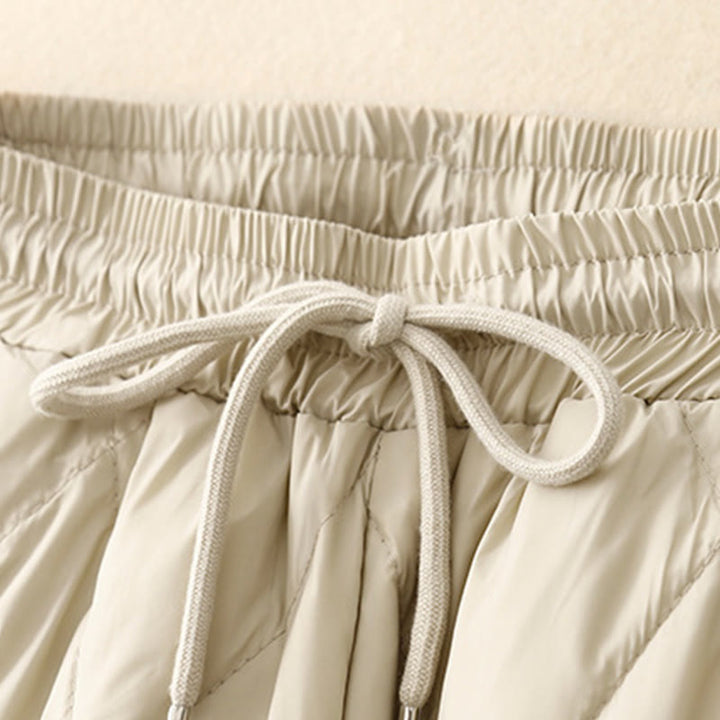 Buddha Stonesカジュアル ハイウエスト ドローストリングデザイン レディース ワイドレッグ コットンパンツ ポケット付き - image 10