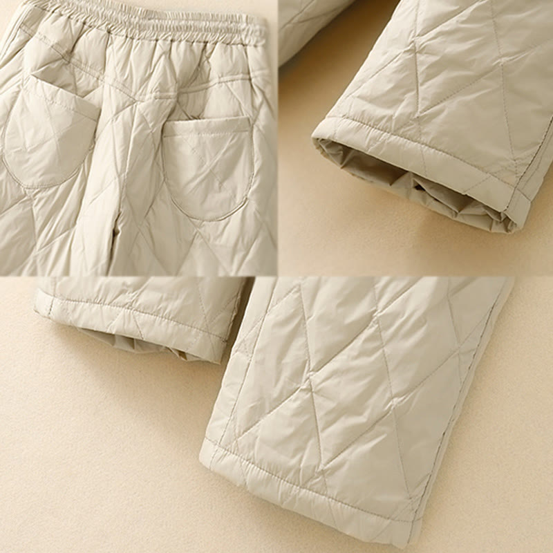 Buddha Stonesカジュアル ハイウエスト ドローストリングデザイン レディース ワイドレッグ コットンパンツ ポケット付き - image 14