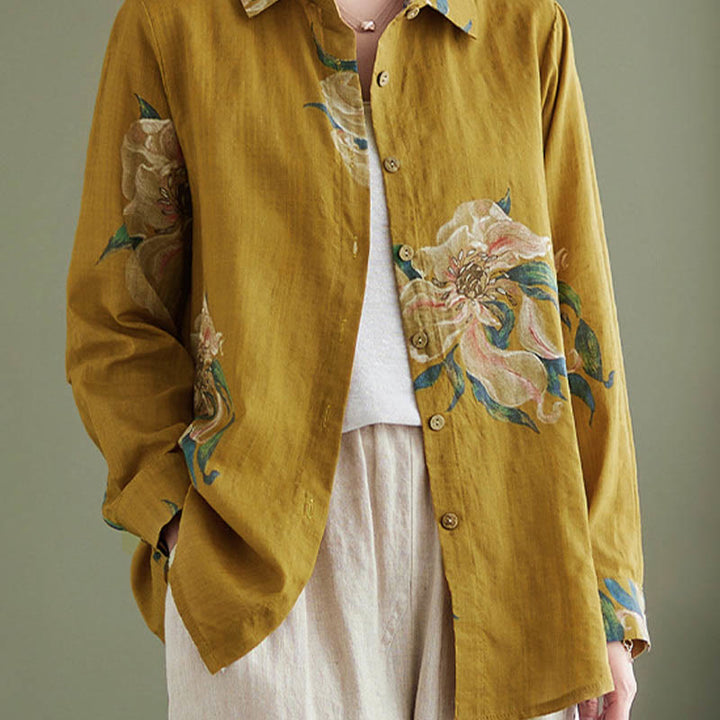 Buddha Stones文学芸術花柄コットン服 - image 4