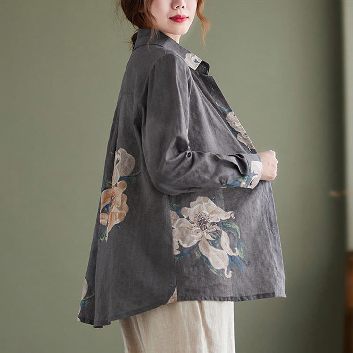 Buddha Stones文学芸術花柄コットン服 - image 22