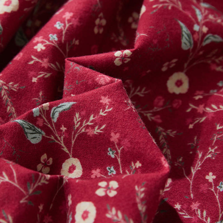 Buddha Stonesエスニックプリント 花柄 レースアップデザイン 長袖 コットンリネン ミディドレス - image 13