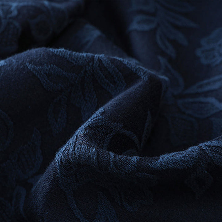 Buddha Stonesカジュアル ジャカード フロッグボタン レディース コットンリネン 長袖シャツ - image 12