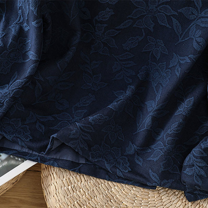 Buddha Stonesカジュアル ジャカード フロッグボタン レディース コットンリネン 長袖シャツ - image 7