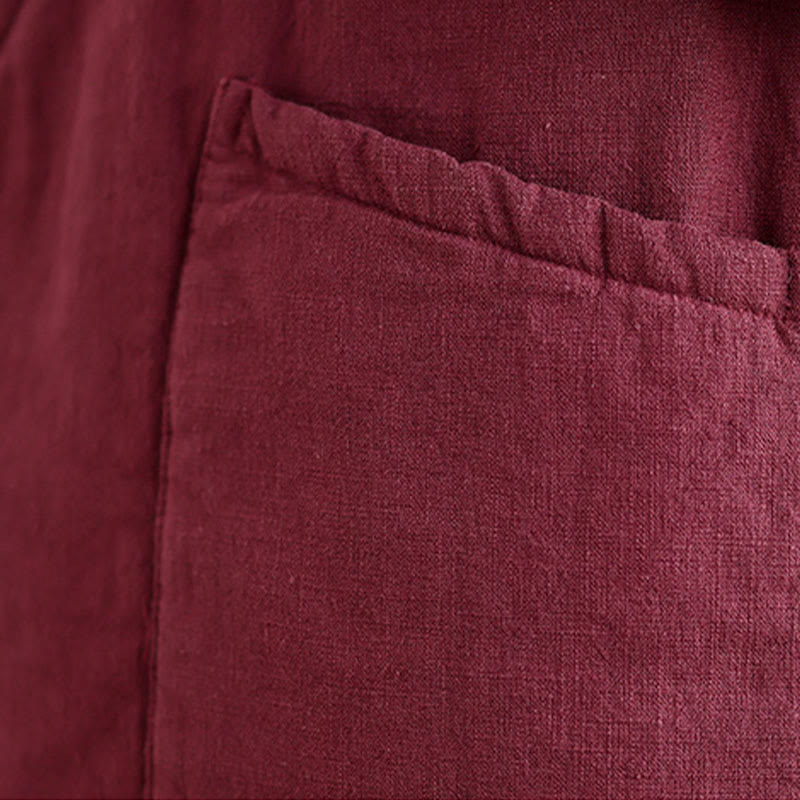 Buddha Stones無地レースアップ レディース ノースリーブ コットンベスト ウエストコート ポケット付き - image 16