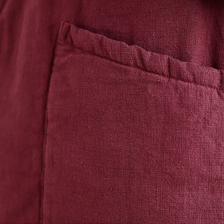 Buddha Stones無地レースアップ レディース ノースリーブ コットンベスト ウエストコート ポケット付き - image 16