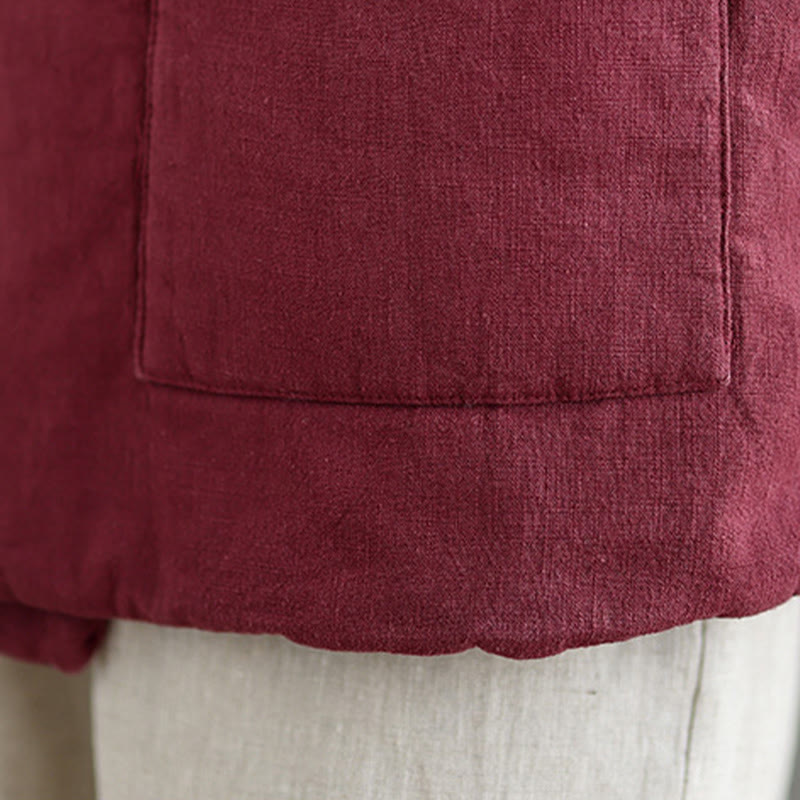 Buddha Stones無地レースアップ レディース ノースリーブ コットンベスト ウエストコート ポケット付き - image 15