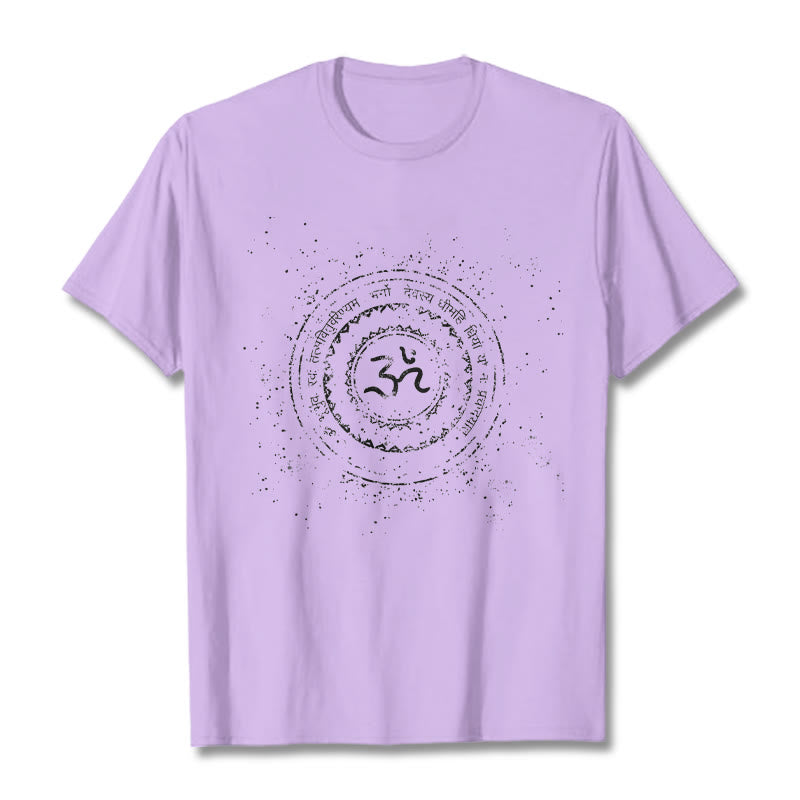 Buddha Stones曼荼羅オームシンボルマントラ柄TシャツコットンTシャツ - 梅 - 2XL - image 17