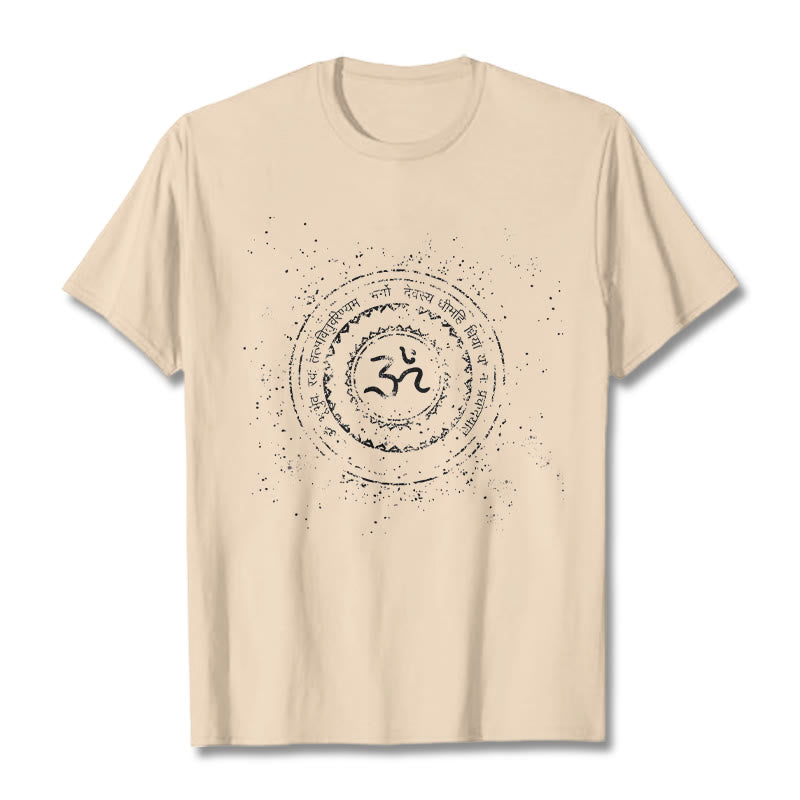 Buddha Stones曼荼羅オームシンボルマントラ柄TシャツコットンTシャツ - ビスク - 2XL - image 9
