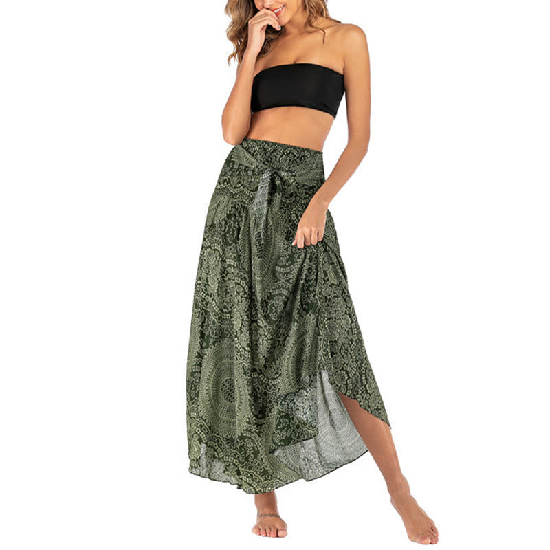 Buddha Stonesの2つのスタイルで着るボヘミアンコンパスローズフラワースカートドレス - image 3