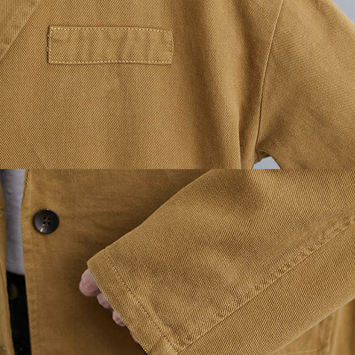 Buddha Stones無地レディース 長袖 コットン ブレザー ジャケット ポケット付き - image 8