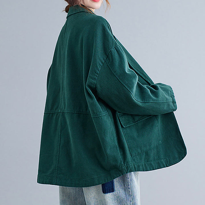 Buddha Stones無地レディース 長袖 コットン ブレザー ジャケット ポケット付き - image 20