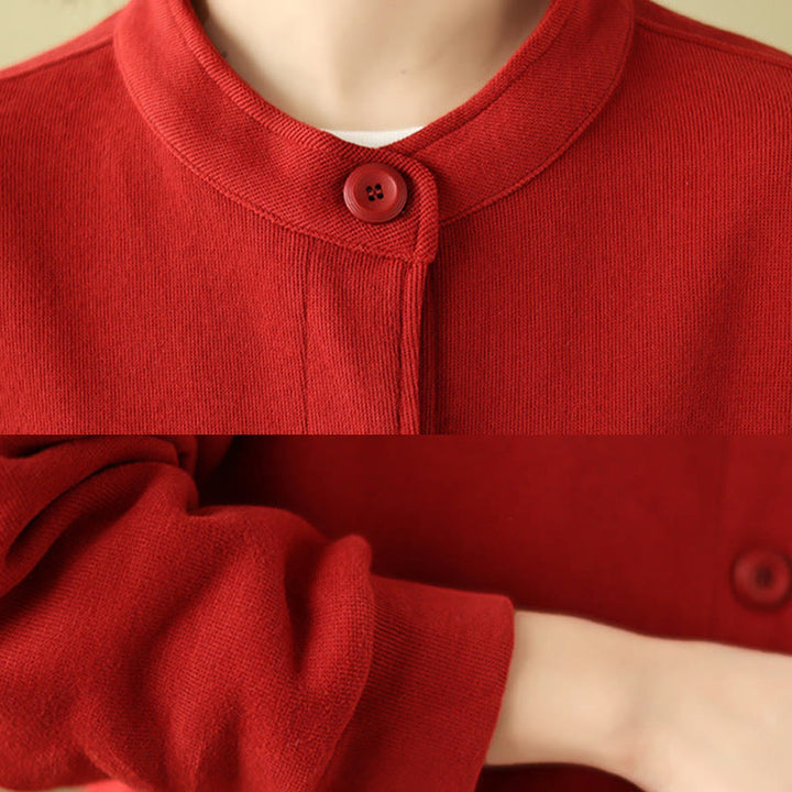 Buddha Stones無地 レディース コットン 長袖 ジャケット ポケット付き - image 11