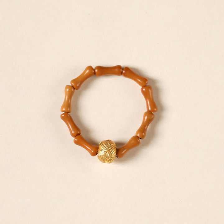 Buddha Stonesオリーブピットビーズ銅貨内なる力の指輪 - 銅ビーズ - 6mm - image 9