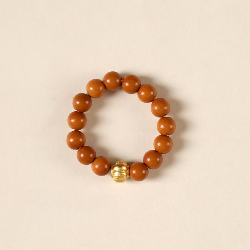 Buddha Stonesオリーブピットビーズ銅貨内なる力の指輪 - ランタンパターン - 4mm - image 12