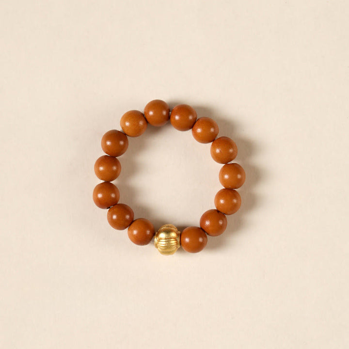 Buddha Stonesオリーブピットビーズ銅貨内なる力の指輪 - ランタンパターン - 4mm - image 12