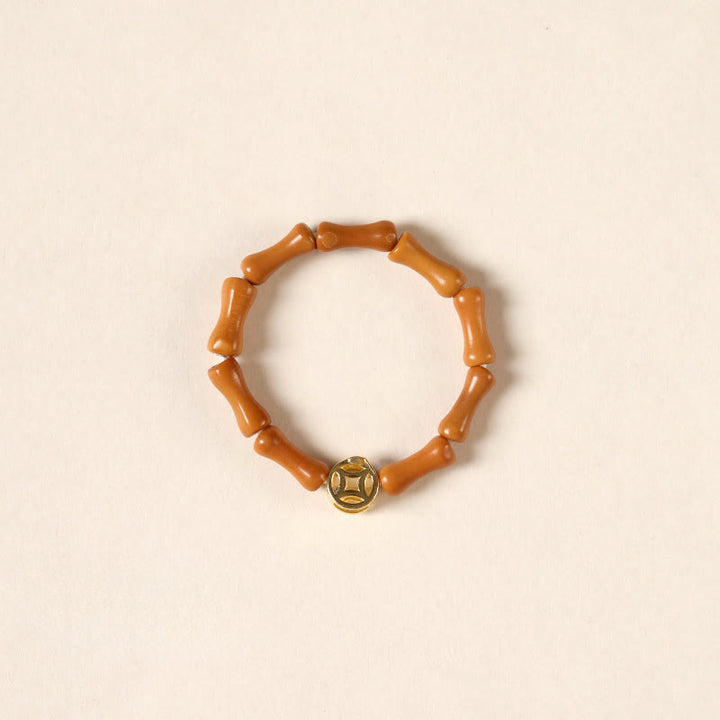 Buddha Stonesオリーブピットビーズ銅貨内なる力の指輪 - 銅貨 - 6mm - image 2