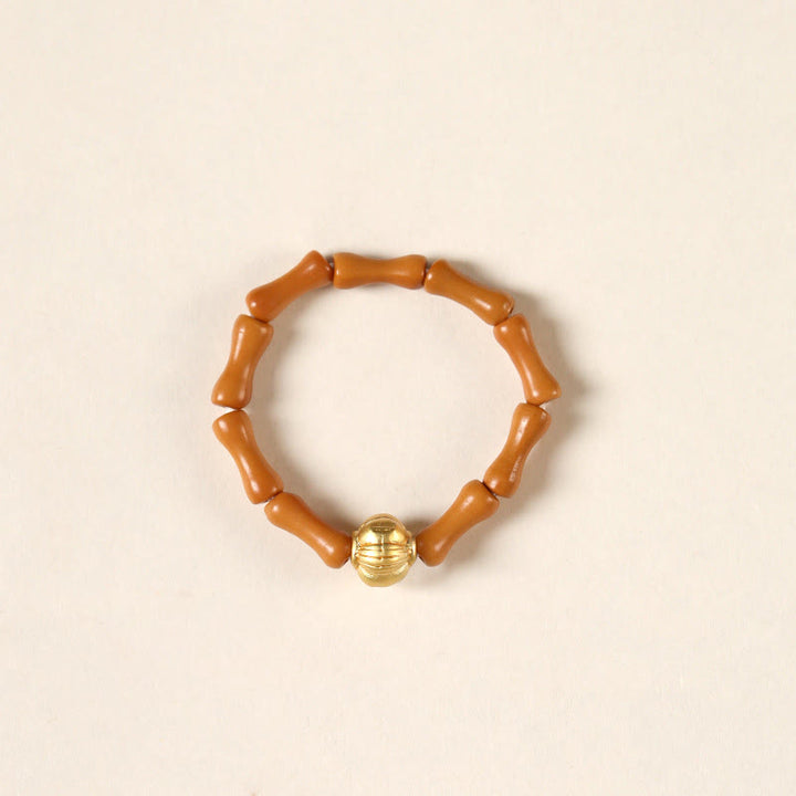 Buddha Stonesオリーブピットビーズ銅貨内なる力の指輪 - ランタンパターン - 6mm - image 14