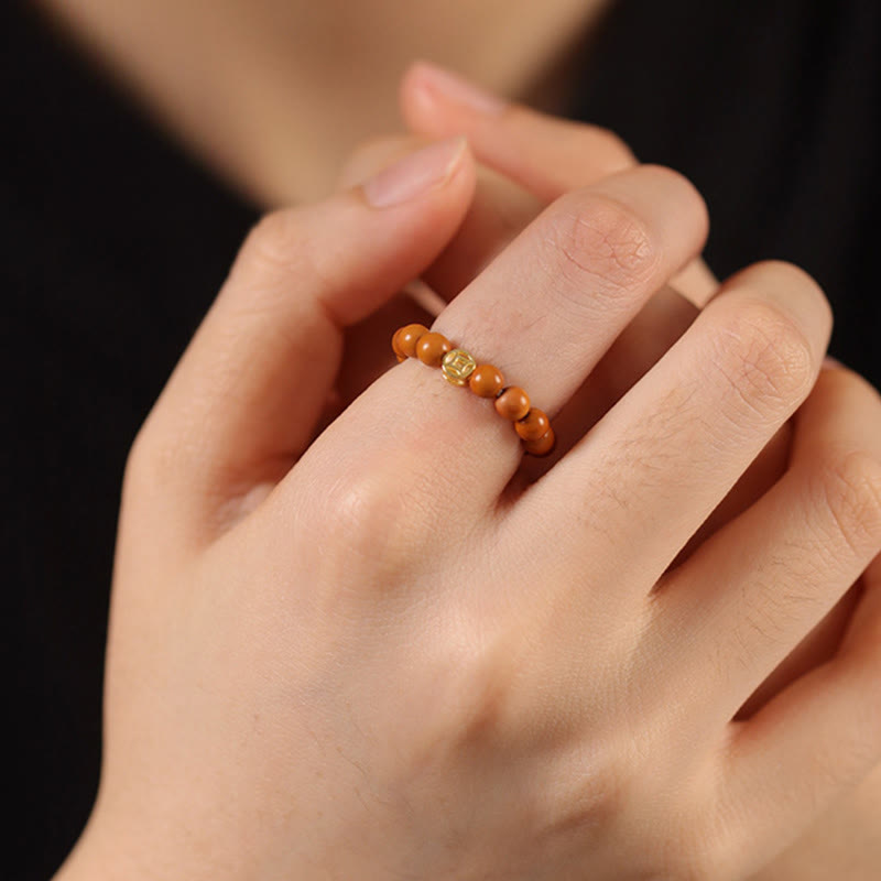 Buddha Stonesオリーブピットビーズ銅貨内なる力の指輪 - image 16