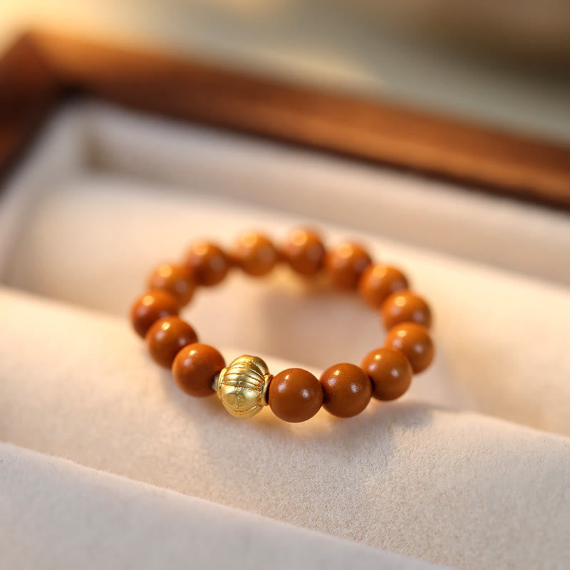 Buddha Stonesオリーブピットビーズ銅貨内なる力の指輪 - image 15