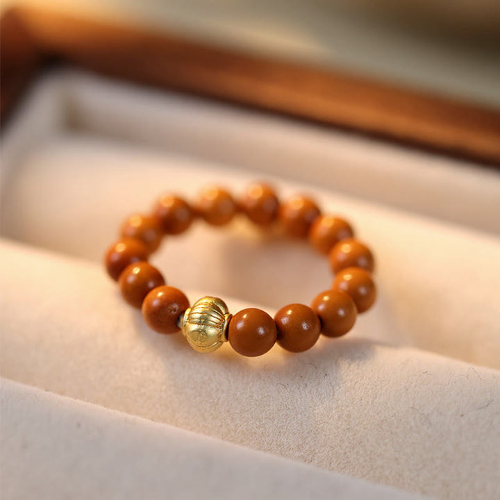 Buddha Stonesオリーブピットビーズ銅貨内なる力の指輪 - image 13