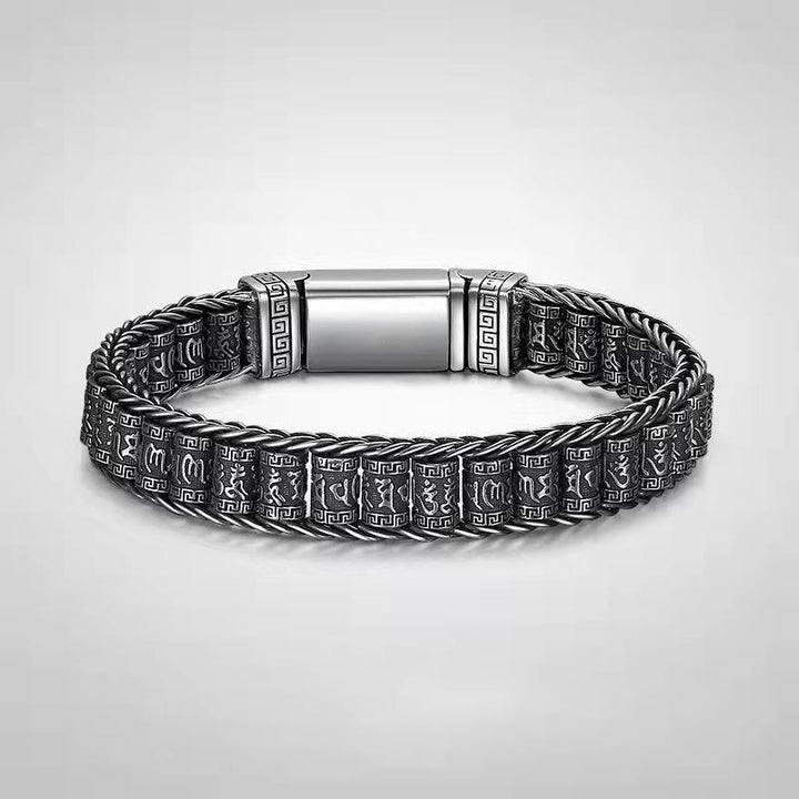 Buddha Stonesチベット銅バックルオーム・マニ・パドメ・フム平和メタルブレスレット - 20cm - image 0