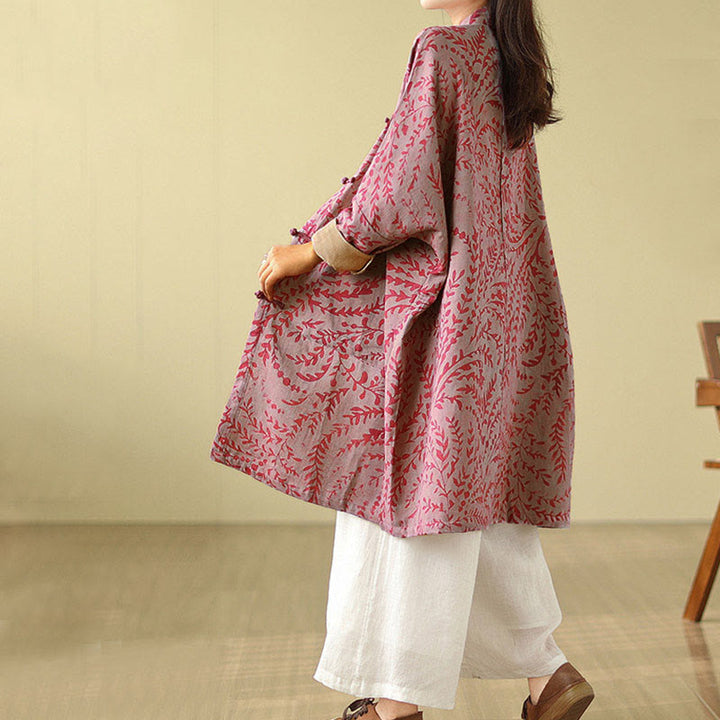 Buddha Stonesカエルボタン 蔓葉 レディース ポケット付きコート - image 11