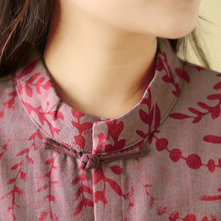 Buddha Stonesカエルボタン 蔓葉 レディース ポケット付きコート - image 17