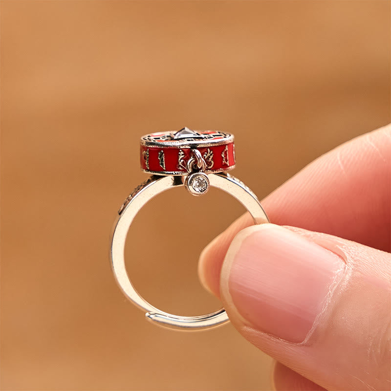 Buddha Stonesオーム・マニ・パドメ・フム銅製祈祷ホイール回転式 富の輪 - image 3