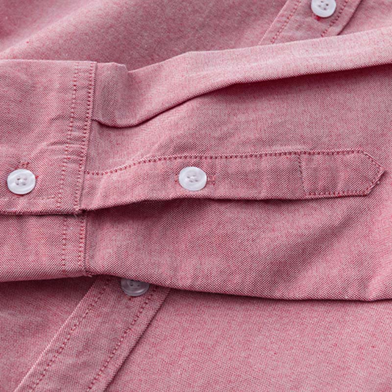 Buddha Stones無地長袖ボタンダウンデザインメンズコットンシャツ - image 23