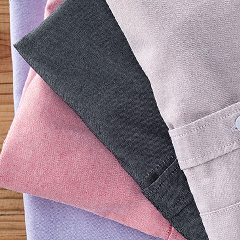 Buddha Stones無地長袖ボタンダウンデザインメンズコットンシャツ - image 25