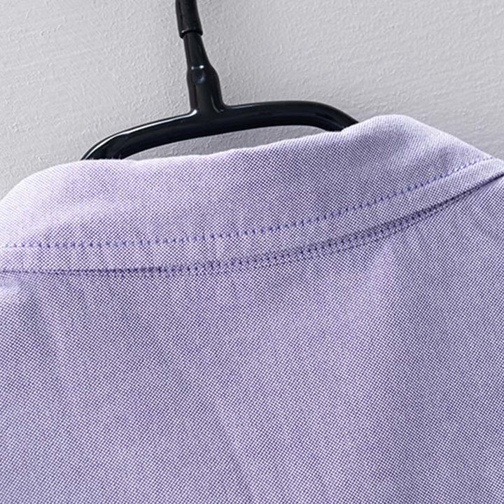 Buddha Stones無地長袖ボタンダウンデザインメンズコットンシャツ - image 8