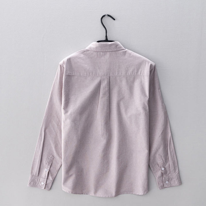 Buddha Stones無地長袖ボタンダウンデザインメンズコットンシャツ - image 13