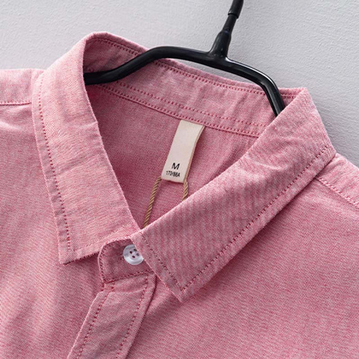 Buddha Stones無地長袖ボタンダウンデザインメンズコットンシャツ - image 21