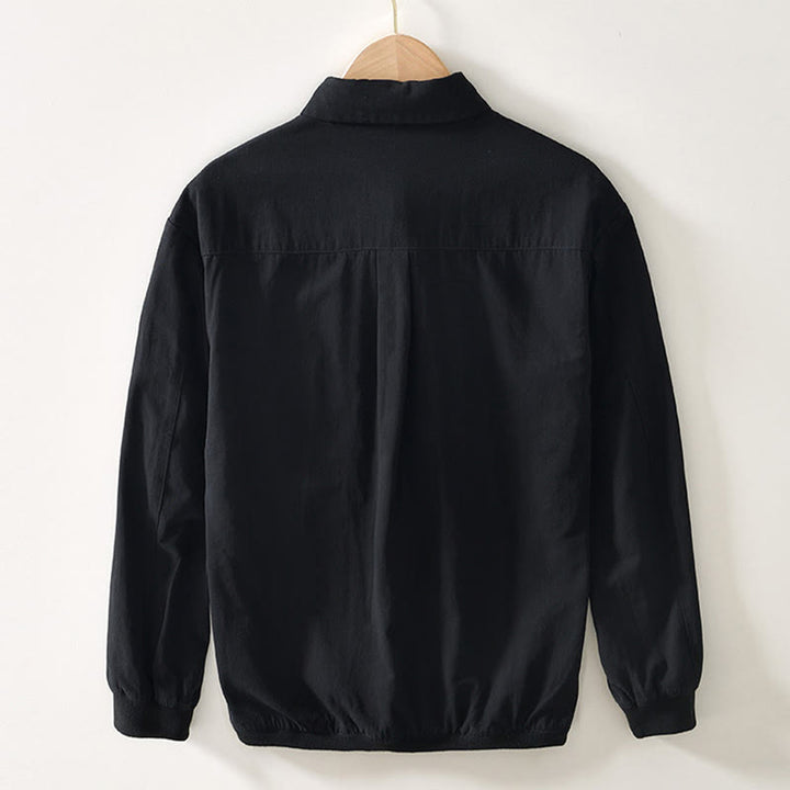 Buddha Stones秋冬 無地 長袖 ボタンダウン メンズ コットンシャツ ポケット付き - image 9