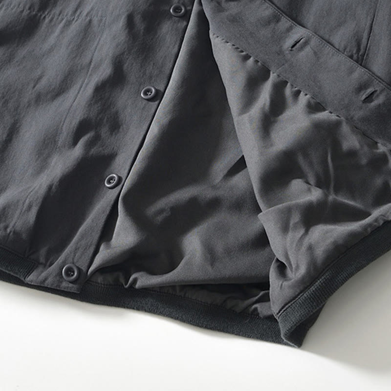 Buddha Stones秋冬 無地 長袖 ボタンダウン メンズ コットンシャツ ポケット付き - image 20