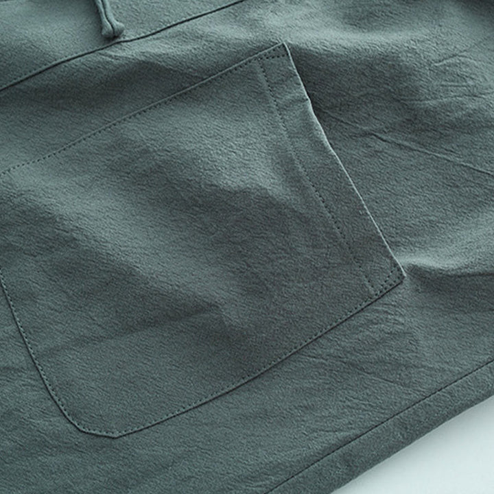 Buddha Stones無地 長袖 フロッグボタンデザイン コットン メンズシャツ - image 6