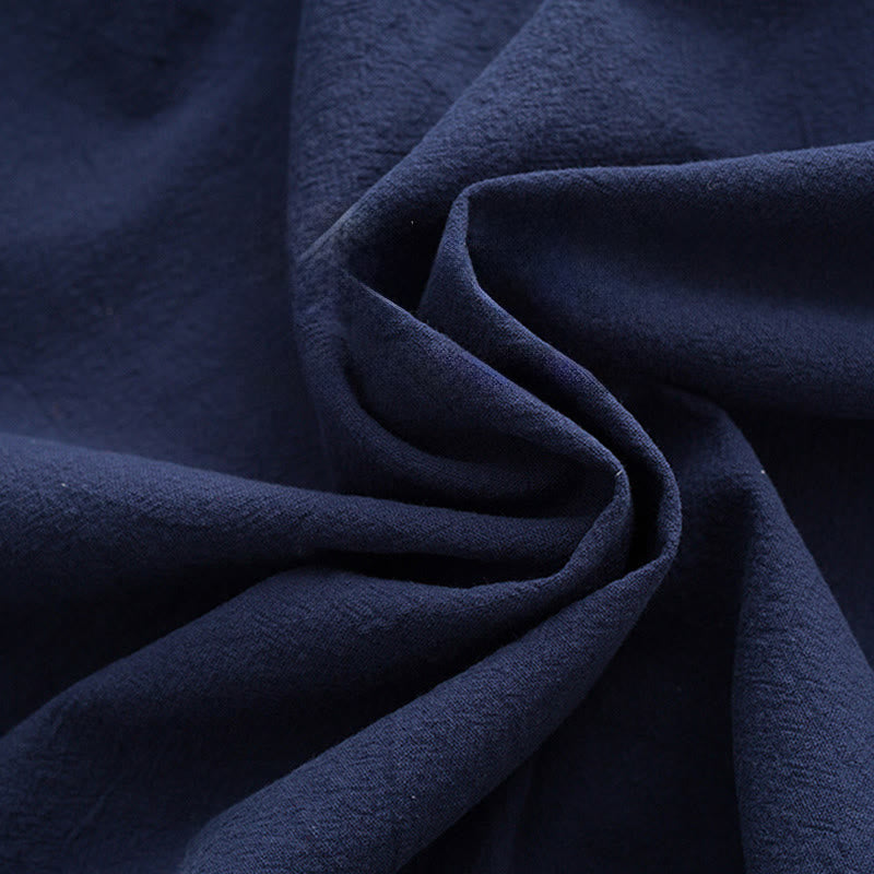 Buddha Stones無地 長袖 フロッグボタンデザイン コットン メンズシャツ - image 17