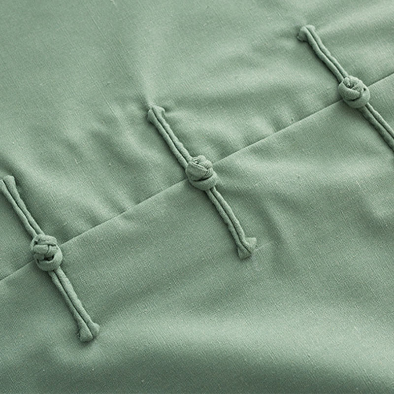 Buddha Stones無地 刺繍 波 長袖 フロッグボタン コットンリネン メンズシャツ - image 2