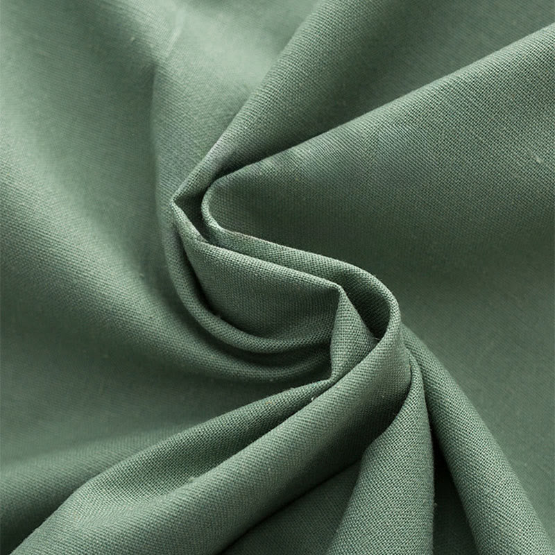 Buddha Stones無地 刺繍 波 長袖 フロッグボタン コットンリネン メンズシャツ - image 8