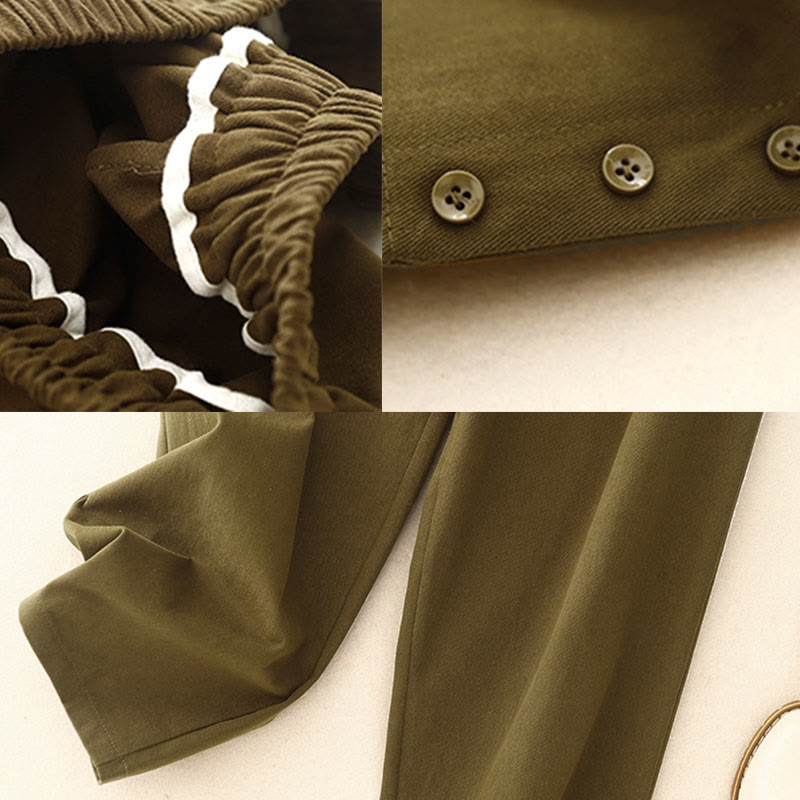 Buddha Stonesカジュアル スナップボタン レディース コットン ポリエステル パンツ ポケット付き - image 6