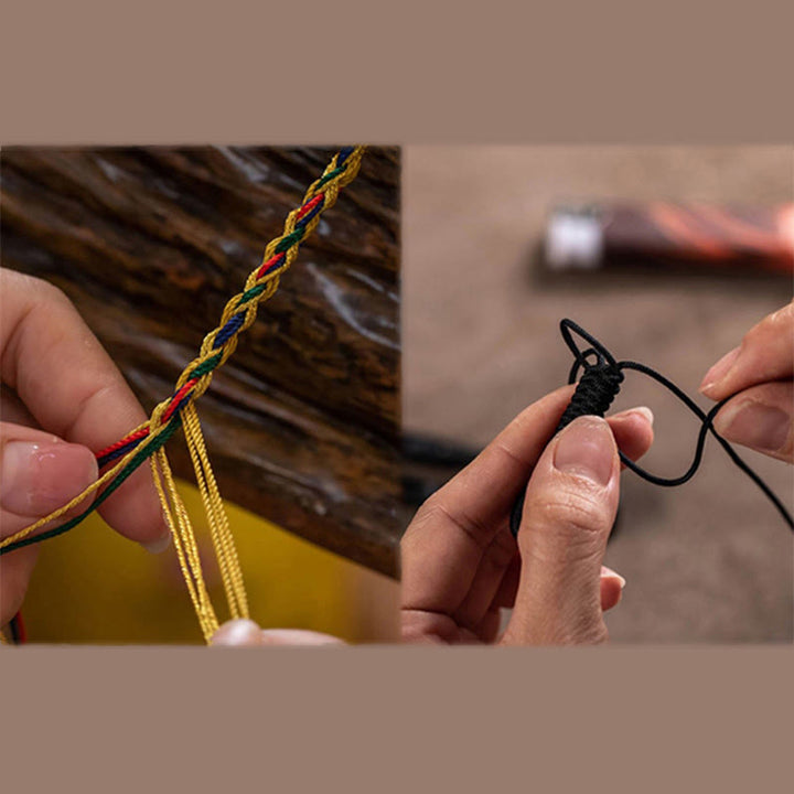 Buddha Stones手作りチベット九眼天珠護身ロープブレスレット - image 4