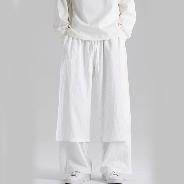 Buddha Stones無地 パッチワークデザイン メンズ コットンパンツ ポケット付き - image 20